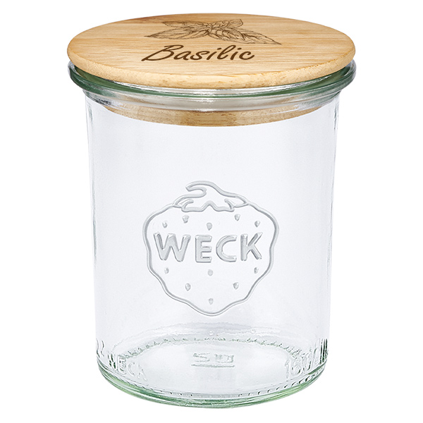 Træcover "Basilic" med glas WECK 160ml Træcover "Basilic" med glas WECK 160ml