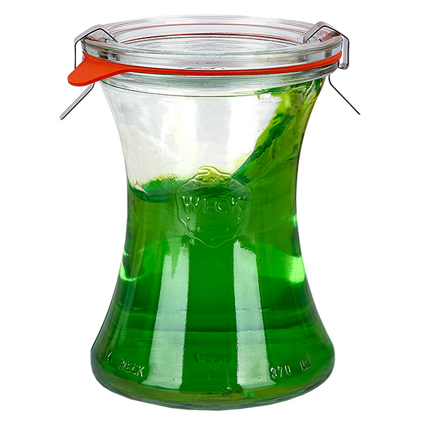 Sæt med 24 Weck-krukker 700 ml delikatessekrukke med glaslåg Sæt med 24 Weck-krukker 700 ml delikatessekrukke med glaslåg