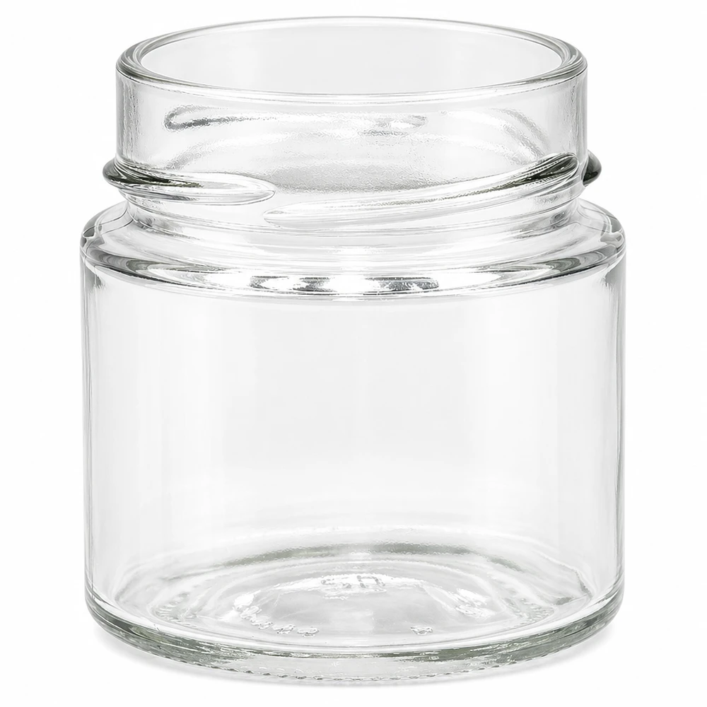 UNiTWIST Runda135 - Rund krukke med en kapacitet på 135 ml TO58deep UNiTWIST Runda135 rund krukke 135ml TO58deep konserveringskrukke transparent med skruelåg til konserves