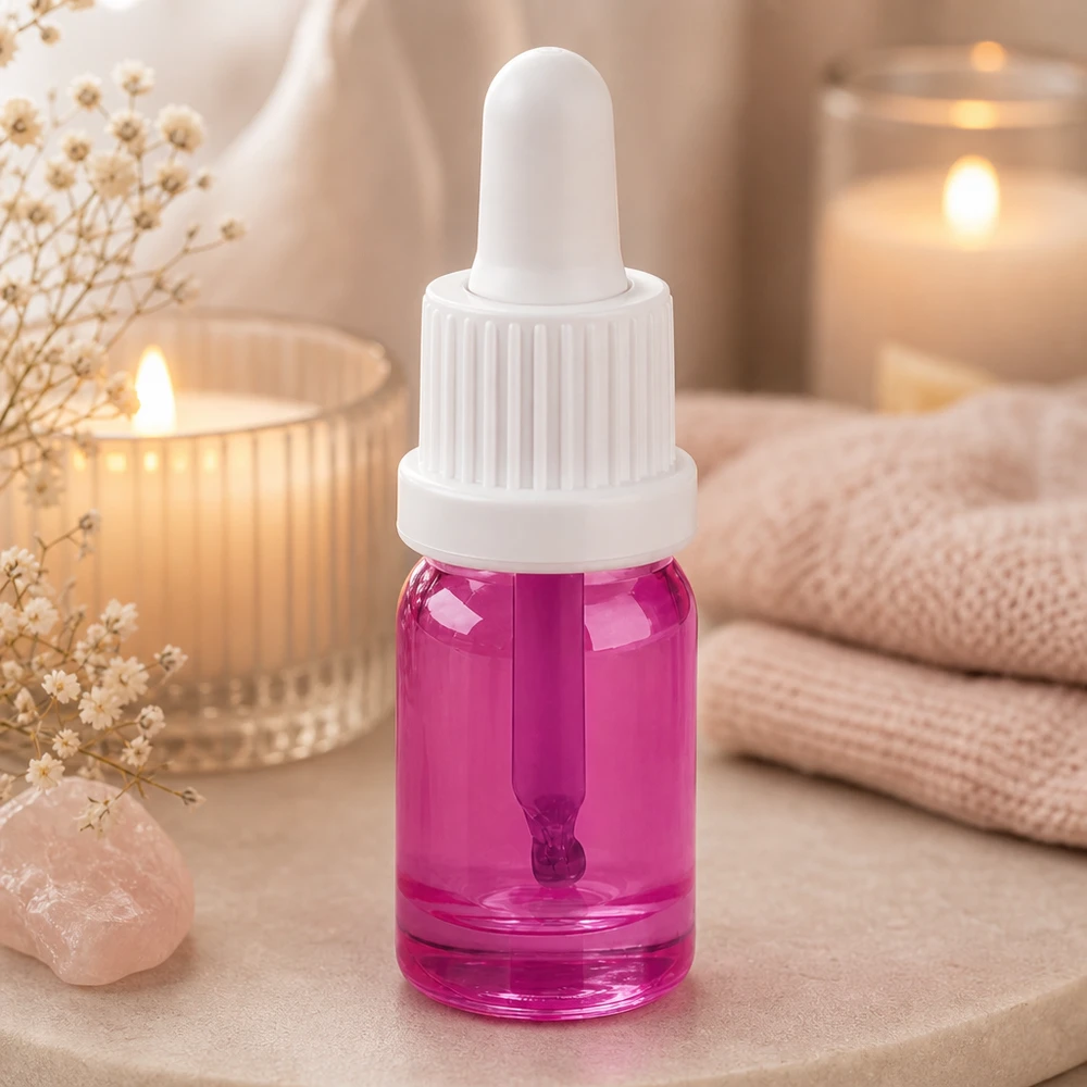 5 ml pipetteflaske hvid originalitet skruelåg PurpleLine UT18/5 Kompakt 5 ml pipetteflaske med skridsikkert hvidt skruelåg til mobil brug
