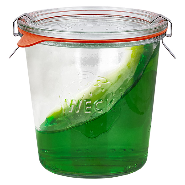 Sæt med 18 Weck-krukker 580 ml Briller med 18 glaslåg, 1 Sæt med 18 Weck-krukker 580 ml Briller med 18 glaslåg, 1