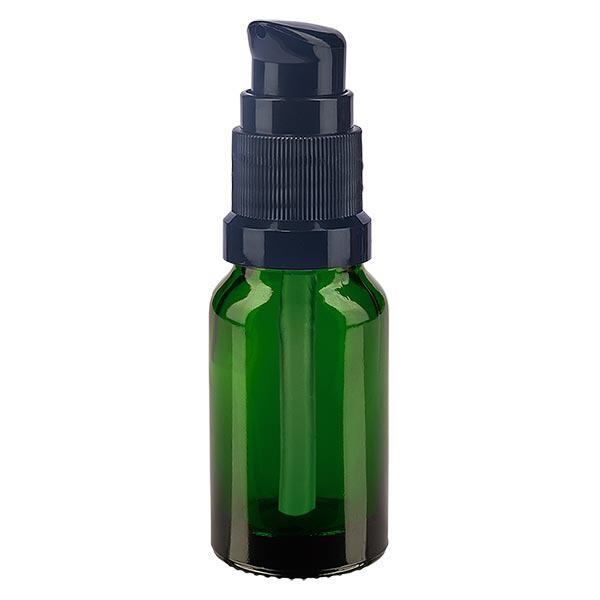 Apoteksflaske grøn 10ml pumpehætte sort St Apoteksflaske grøn 10ml pumpehætte sort St