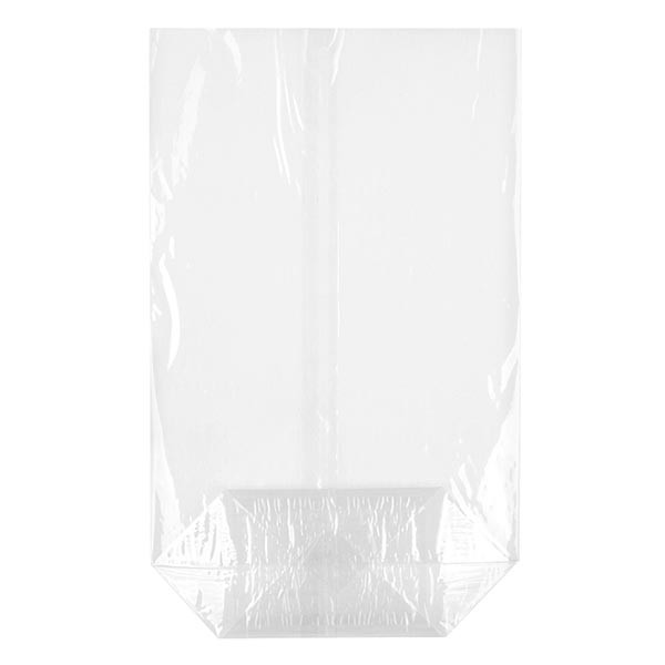 Bundpose med forseglet søm (pakke med 100) 100x175mm. Fremstillet af klar PP. Fødevaresikker. Med krydset bund og forseglet søm. 30 µm tyk.