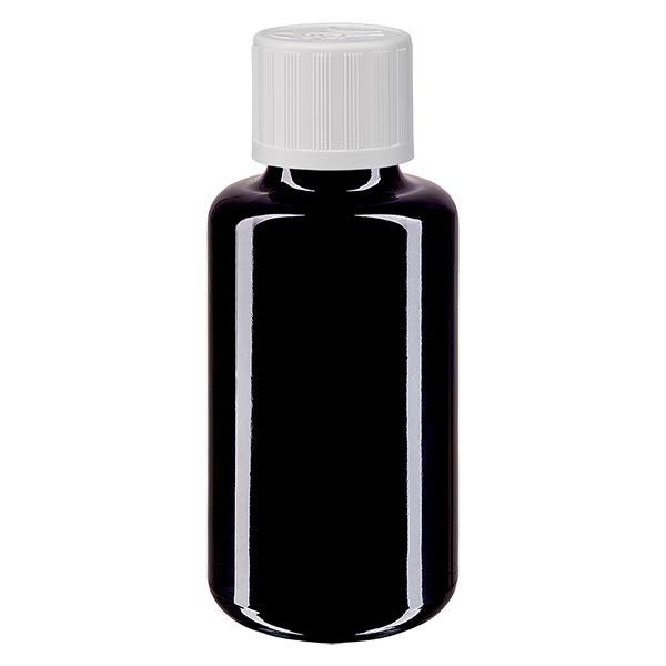Apoteksflaske viol. 30ml dråbetæller hvid KiSi St Apoteksflaske viol. 30ml dråbetæller hvid KiSi St