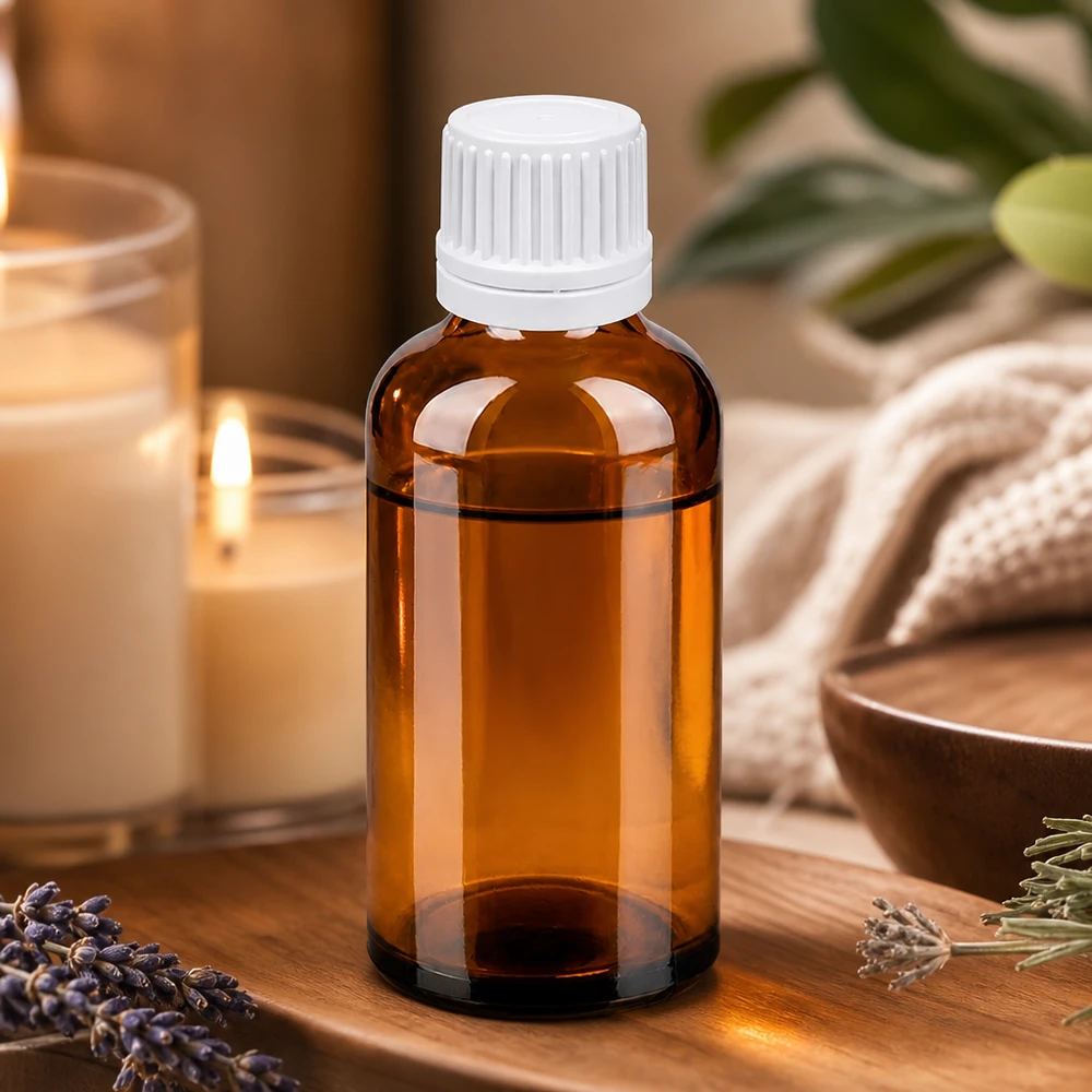 50 ml Dropperflaske 0,7 mm hvid OV BrownLine UT18/50 Kompakt 50 ml dråbeflaske af UV-beskyttende ravfarvet glas til sikker opbevaring af aktive ingredienser