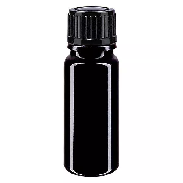 Apoteksflaske viol. 10ml skruelåg sort pc Apoteksflaske viol. 10ml skruelåg sort pc