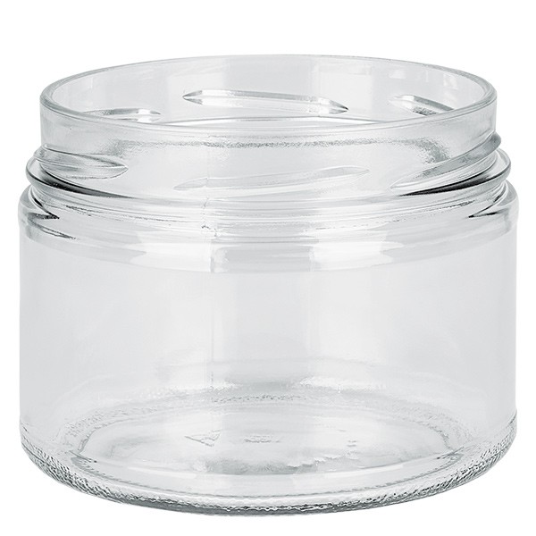 Glaskrukke 540 ml klar, uden låg, gevind TO100 Glaskrukke 540 ml klar, uden låg, gevind TO100