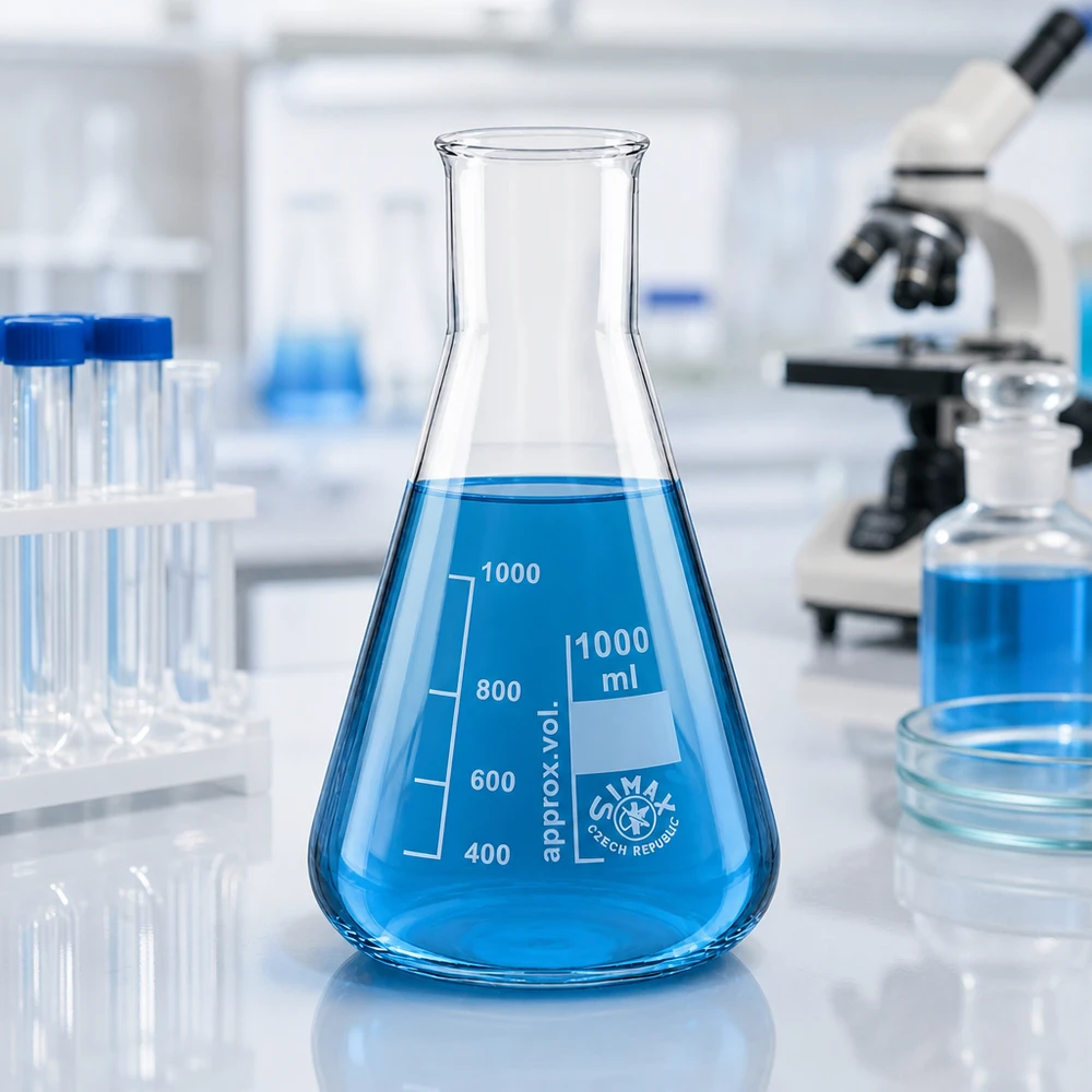 Erlenmeyer-kolbe 1000 ml med bred hals Erlenmeyer-kolbe 1000 ml med bred hals