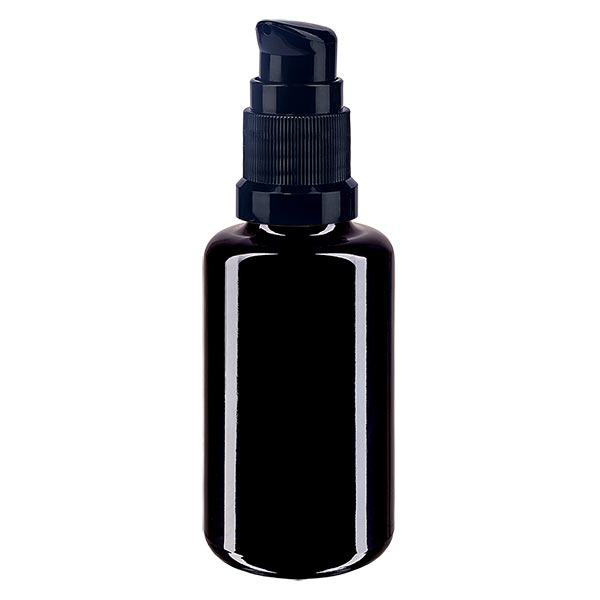 Apoteksflaske viol. 30ml pumpehætte sort St Apoteksflaske viol. 30ml pumpehætte sort St