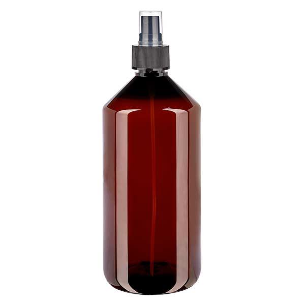 PET-flaske 1000 ml med forstøver sort PET-flaske 1000 ml med forstøver sort