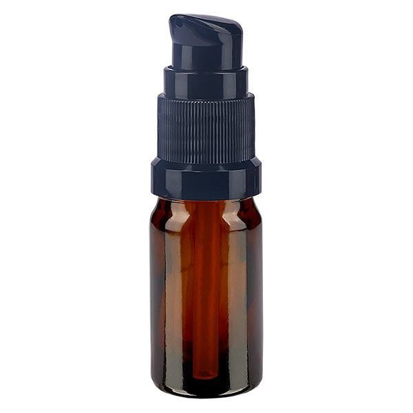 Apoteksflaske brun 5ml pumpehætte sort St Apoteksflaske brun 5ml pumpehætte sort St