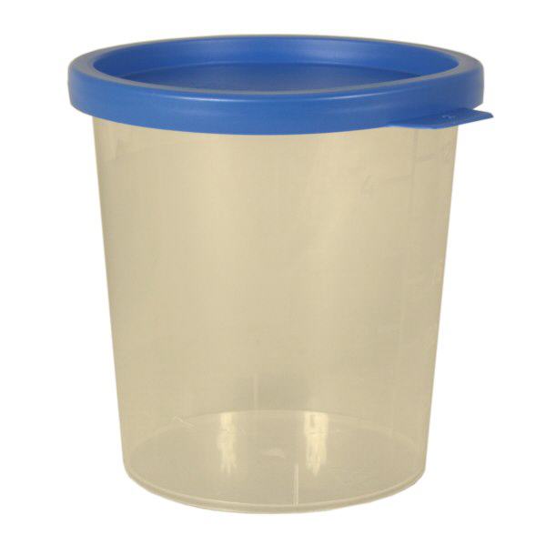 Urinbæger natur 125 ml med blåt snap-on-låg Urinbæger natur 125 ml med blåt snap-on-låg