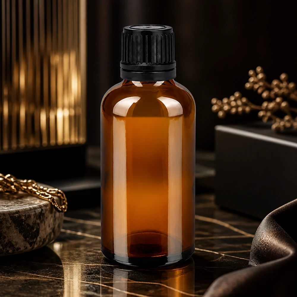 50 ml flaske 11 mm SV sort OV BrownLine UT18/50 50 ml ravfarvet glasflaske af høj kvalitet med UV-beskyttelse og sikkert skruelåg til laboratoriebrug