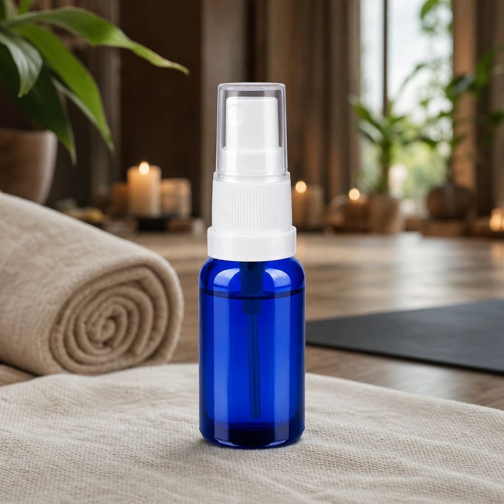 20 ml sprayflaske hvid/tr. STD BlueLine UT18/20 Praktisk 20 ml glassprayflaske fra BlueLine-serien med ergonomisk hvid spraytilsats UT18/20