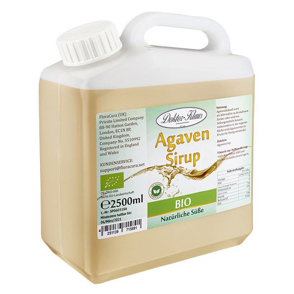 2500 ml økologisk agavesirup (sirup) Doktor-Klaus 2500 ml økologisk agavesirup (sirup) Doktor-Klaus