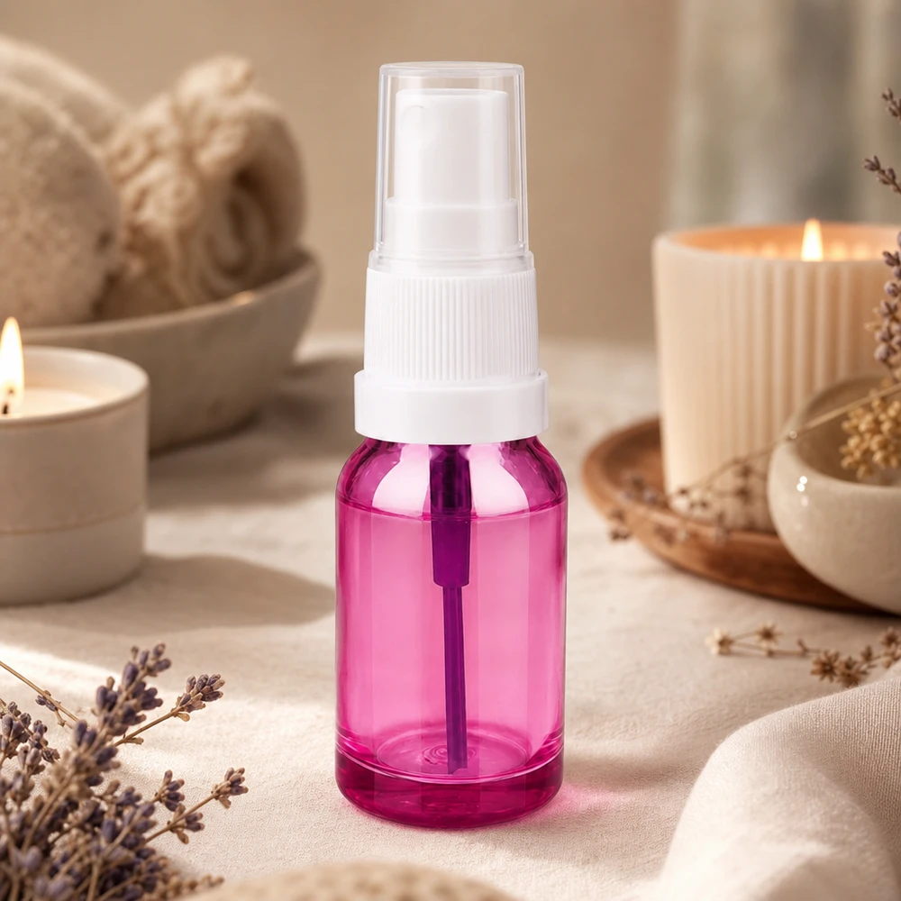 10 ml plastsprayflaske i høj kvalitet i elegant lilla til skønhed og velvære