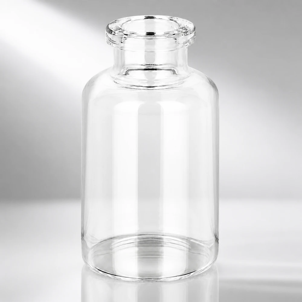 Injektionsflaske i klart glas 20 ml Kompakte Pharmaverpackung 20ml Klarglas Vial mit charakteristischem Schulterdesign und Bördelrand