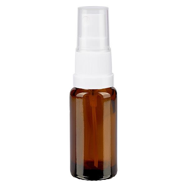 Apotekerflaske brun 10ml spraytop hvid Apotekerflaske brun 10ml spraytop hvid