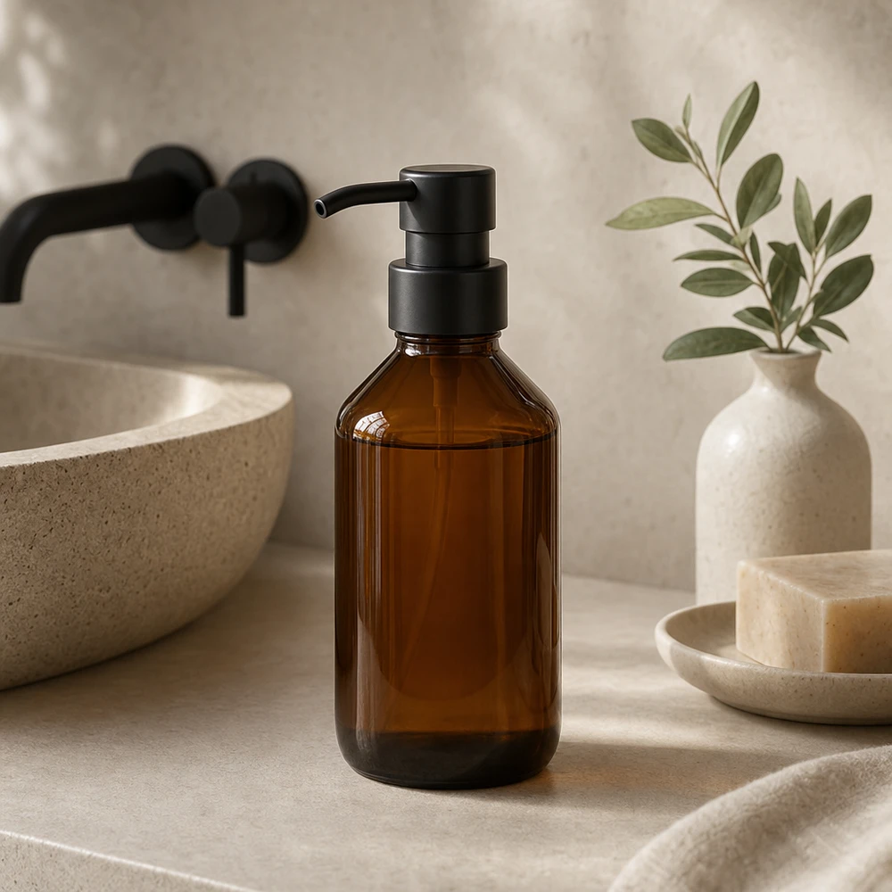 100 ml medicinflaske brun, uden hætte PP28 ApoGlas. Farmaceutisk kvalitet fra EU-produktion. 28 mm gevind. (sirup, let glasflaske) Lille 100 ml ravfarvet glasflaske uden hætte, ideel til homøopatiske midler PP28 tråd