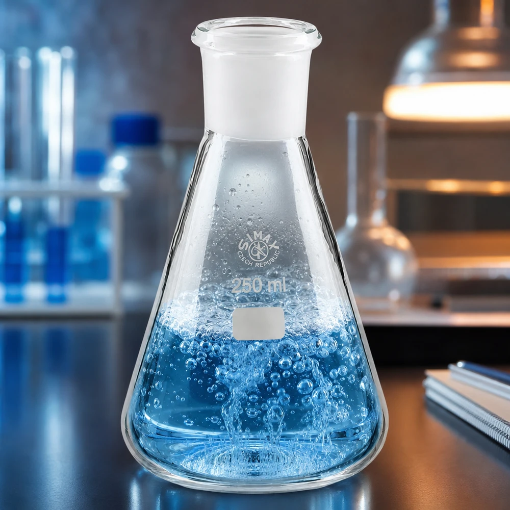 Erlenmeyer-kolbe 250 ml med standard slebet led (29/32) Erlenmeyer-kolbe 250 ml med standard slebet led (29/32)