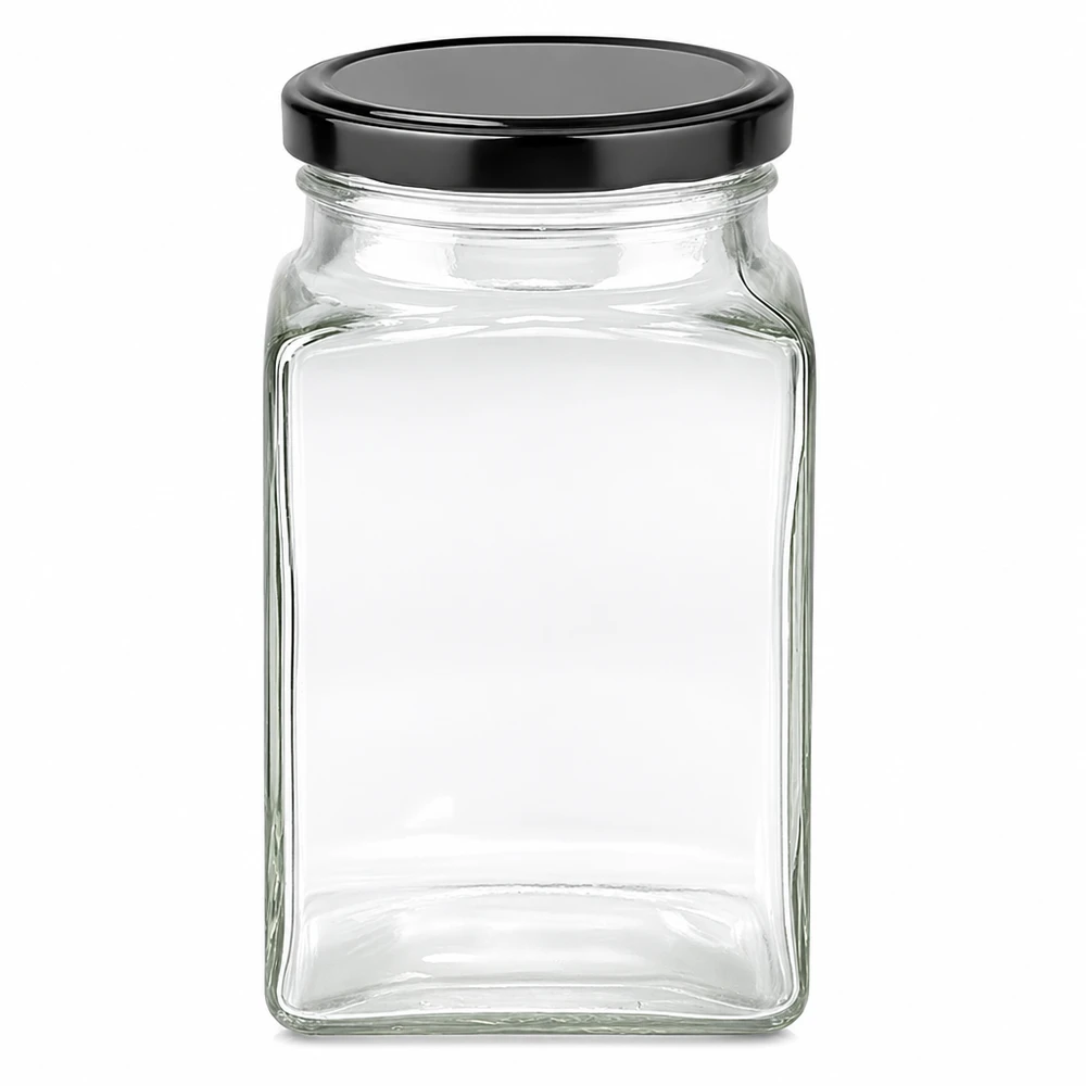 260 ml tetra-krukke med BasicSeal-låg sort UNiTWIST 260 ml tetra-krukke med BasicSeal-låg sort UNiTWIST