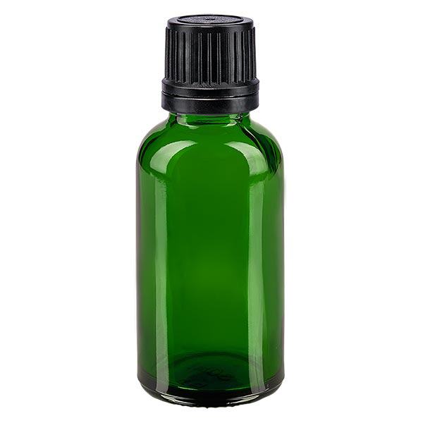 Apoteksflaske grøn 30ml dryp v. Pr. 1mm sort OV Apoteksflaske grøn 30ml dryp v. Pr. 1mm sort OV