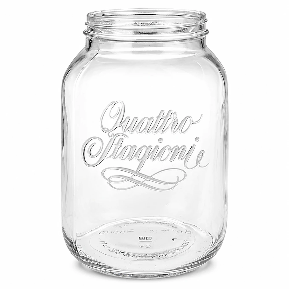 3000 ml husholdningsglas "Quattro Stagioni" 3000 ml Quattro Stagioni husholdningsglas til konservering gennemsigtigt med skruelåg til opbevaring og konservering