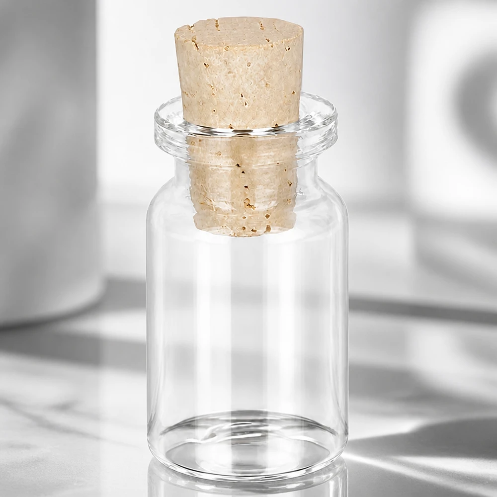 Klar glasflaske 5ml med kork 11/14mm Klarglas Aufbewahrungsflasche 5ml mit Korken 11/14mm für Schmuck Perlen und Kleinteile