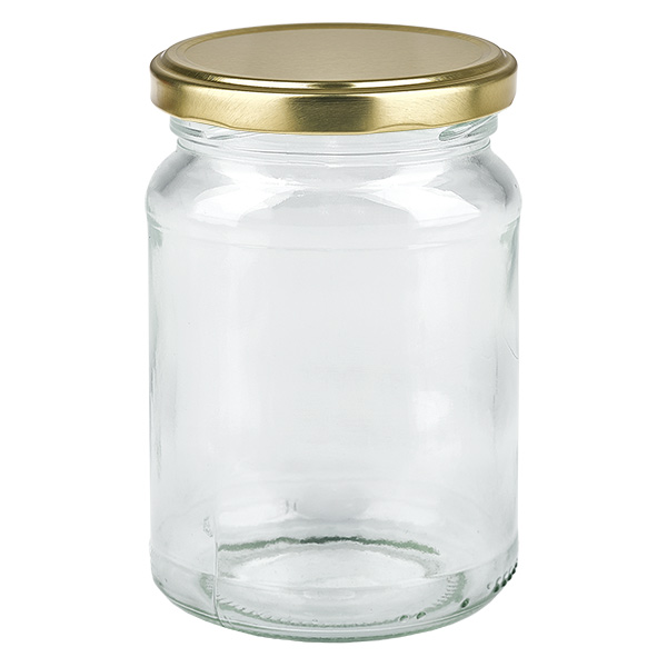 205 ml rund krukke med BasicSeal-låg i guld UNiTWIST