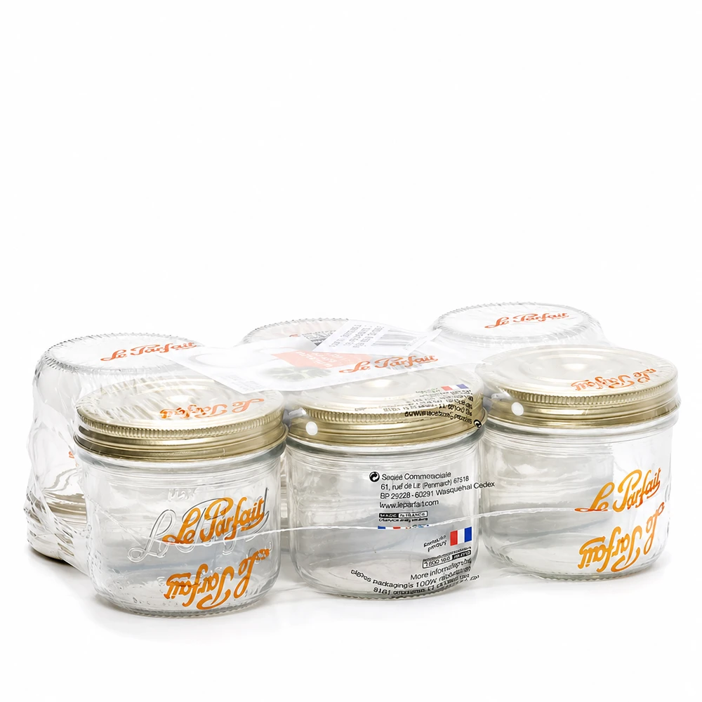 Le Parfait® Familia Wiss 500 g Ø100 mm glas Pakke med seks Familia Wiss-bægre på 539 ml med 2-delt skruelåg Le Parfait i plastemballage