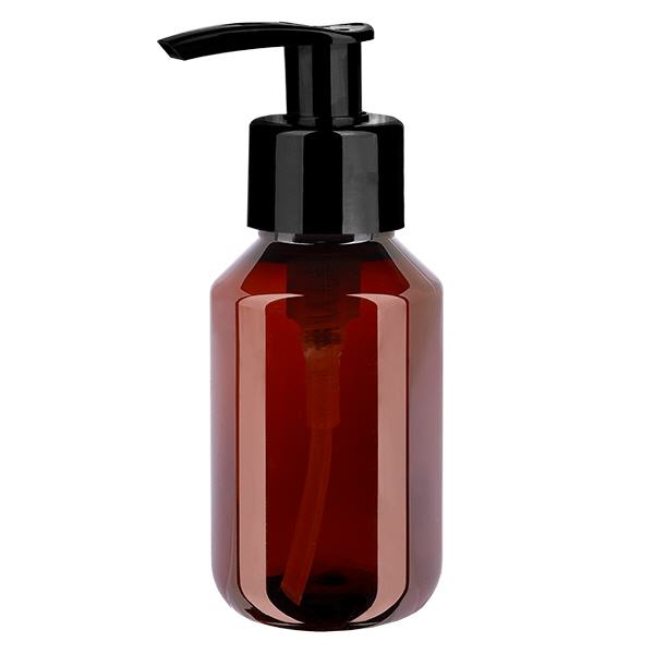 PET-flaske 100 ml med dispenserpumpe sort PET-flaske 100 ml med dispenserpumpe sort