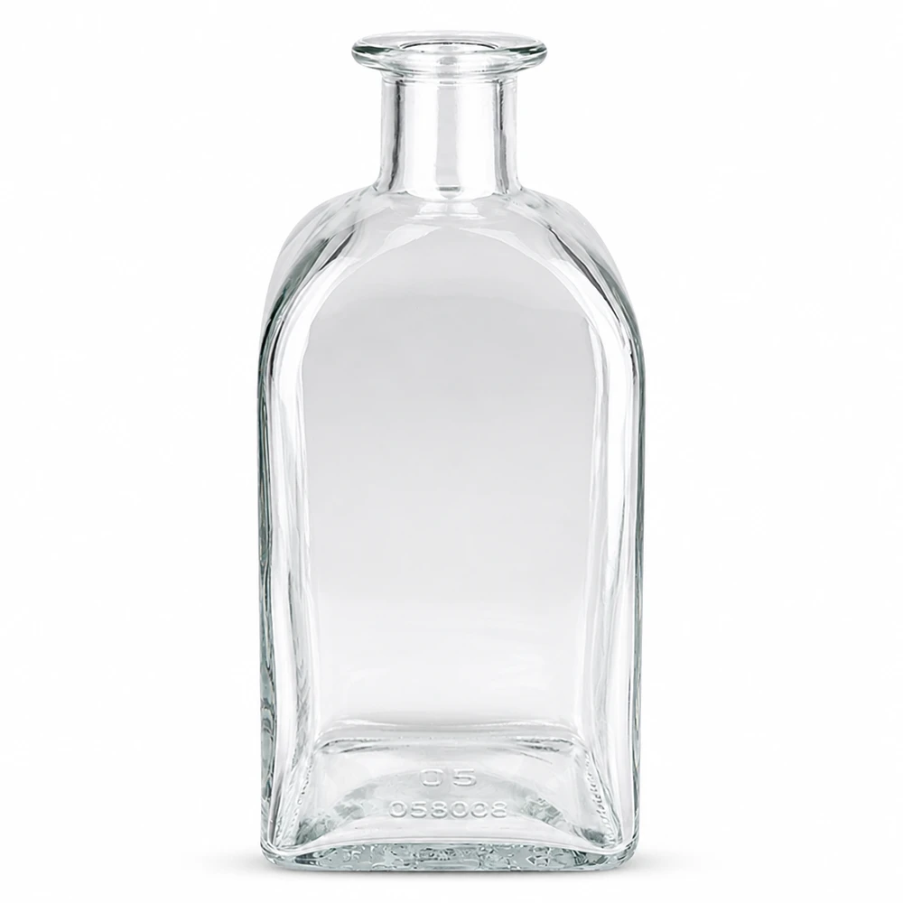 500 ml apoteksflaske Julia uden lukning UNiTWIST® 500 ml glasflaske Julia uden hætte UNiTWIST transparent rektangulær med kort hals til spiritus og olier