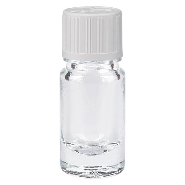 Apoteksflaske klar 5ml dråbetæller hvid KiSi St Apoteksflaske klar 5ml dråbetæller hvid KiSi St