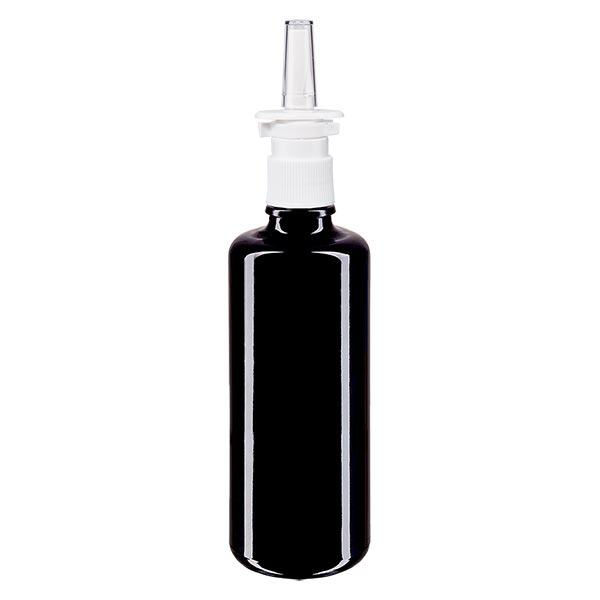 Apoteksflaske viol. 100ml næseforstøver hvid St Apoteksflaske viol. 100ml næseforstøver hvid St