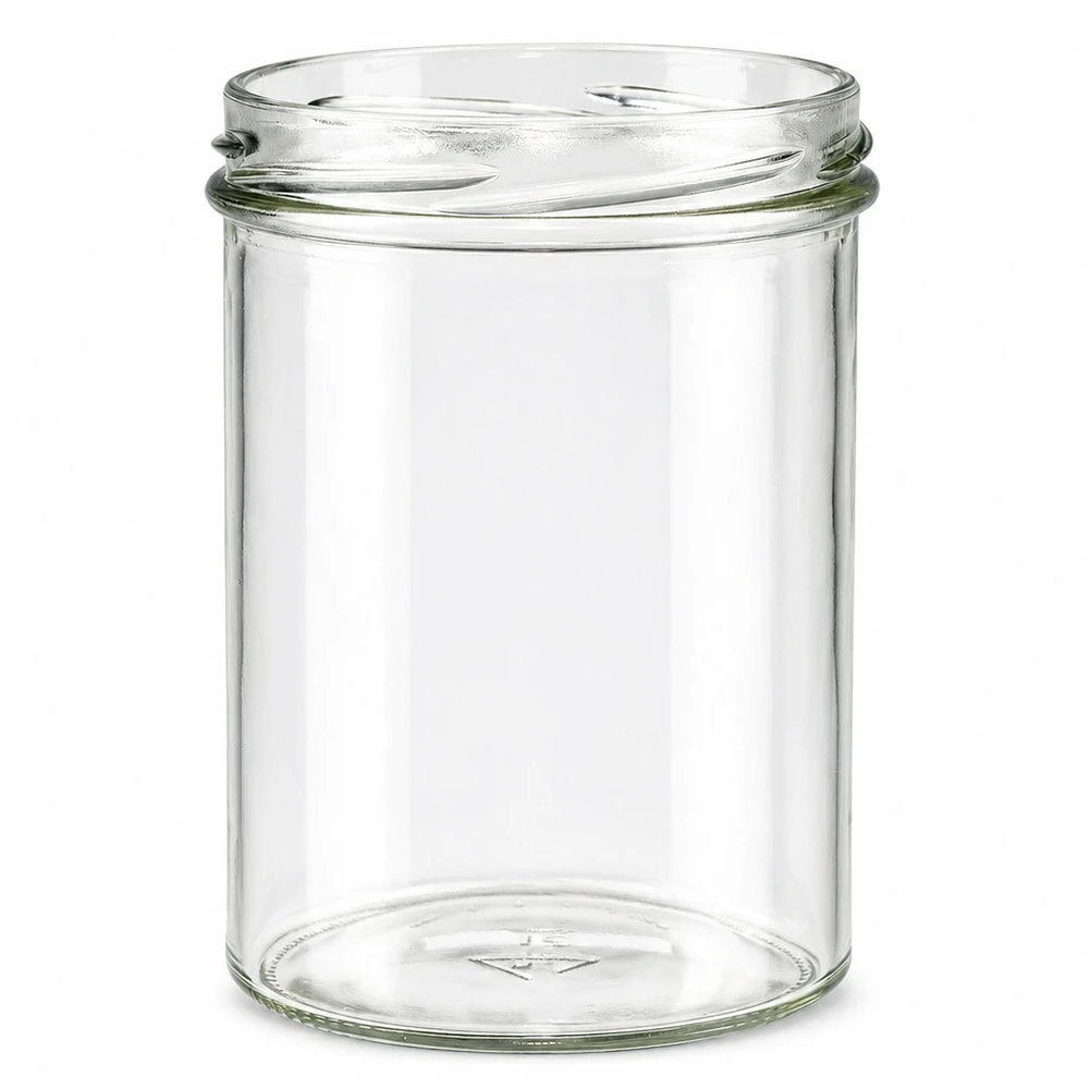 UNiTWIST Sturz435 - Briller med en kapacitet på 435 ml TO82 Tomt UNiTWIST Sturz435 syltetøjsglas 435 ml med TO82-gevind gennemsigtigt glas uden låg til marmelade
