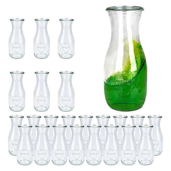 Sæt med 24 Weck-glas 530 ml juiceflaske