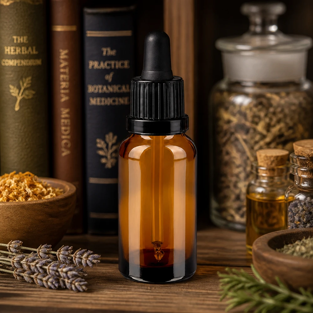 20 ml pipetteflaske sort OV BrownLine UT18/20 Kompakt 20 ml pipetteflaske med sort dråbehætte til præcis påføring af æteriske olier