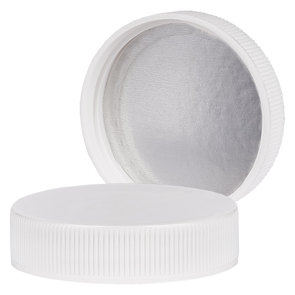 Skruelåg 38mm hvid IHS til Petpacker. Rillet. Til PET-skruedåser med 38 mm gevind (art. nr. 104815). Skruelåg 38mm hvid IHS til Petpacker. Rillet. Til PET-skruedåser med 38 mm gevind (art. nr. 104815).