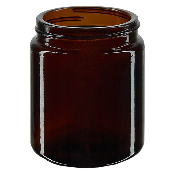 Salvebeholder (glasbeholder) 100 ml brun, uden låg, gevind 53mm/R3 Salvebeholder (glasbeholder) 100 ml brun, uden låg, gevind 53mm/R3