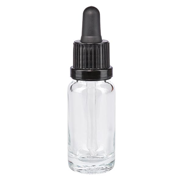 Apoteksflaske klar 10 ml pipette sort/sort OV Apoteksflaske klar 10 ml pipette sort/sort OV