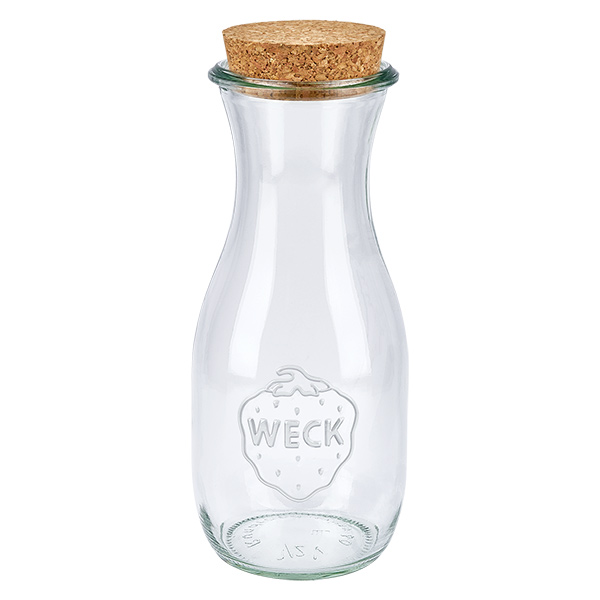 530 ml juiceflaske WECK RR60 med kork natur