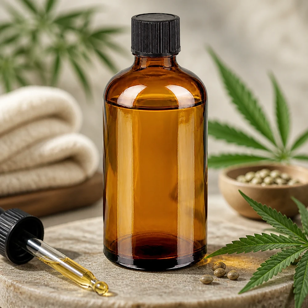 100 ml dråbeflaske 1 mm sort STD BrownLine UT18/100 100 ml ravfarvet glasflaske af høj kvalitet med sort standarddråbelåg til farmaceutiske anvendelser