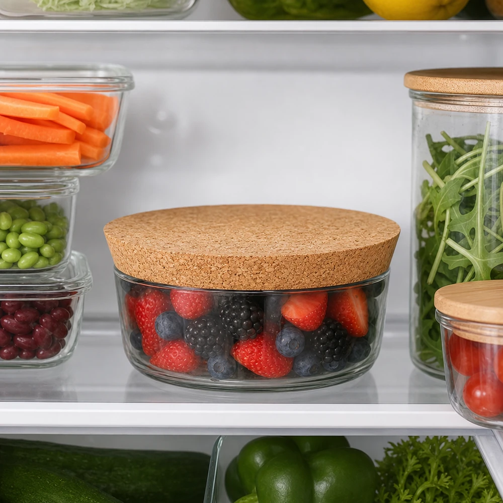 Kork til åbning 94mm WECK RR100 (ø97/90, H=20mm) WECK RR100 Korken im Kühlschrank Frischhaltung Beeren Gemüse Salat luftdichte Aufbewahrung Naturkork 94mm Öffnung