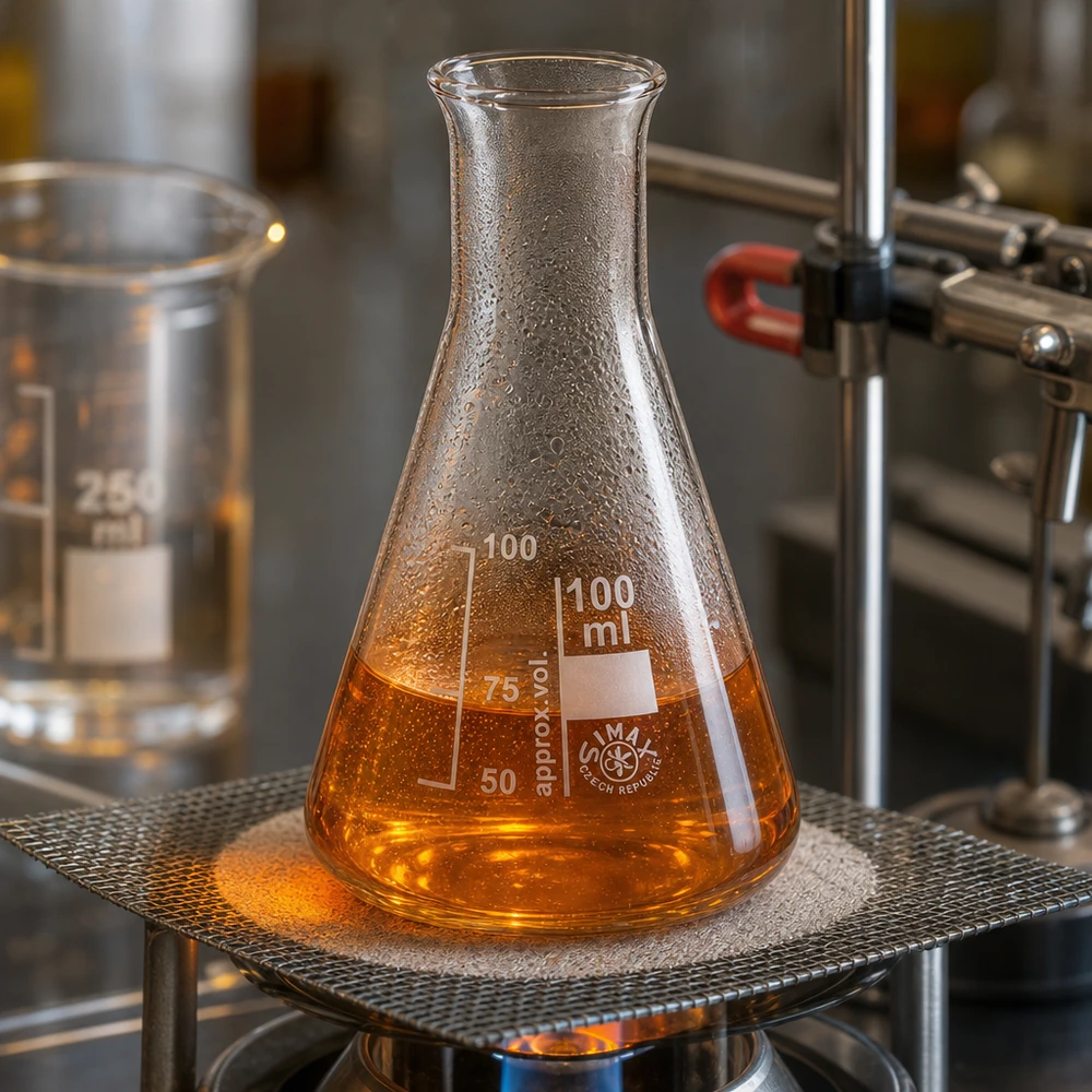 Erlenmeyer-kolbe 100 ml med smal hals Erlenmeyer-kolbe 100 ml med smal hals og konisk form til optimal blanding og hvirvling af væsker
