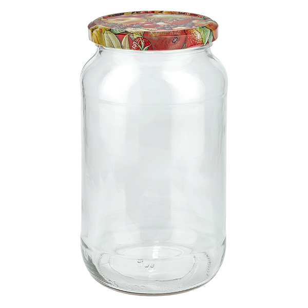 1062 ml rund krukke + BasicSeal-låg til frugtdekoration UNiTWIST