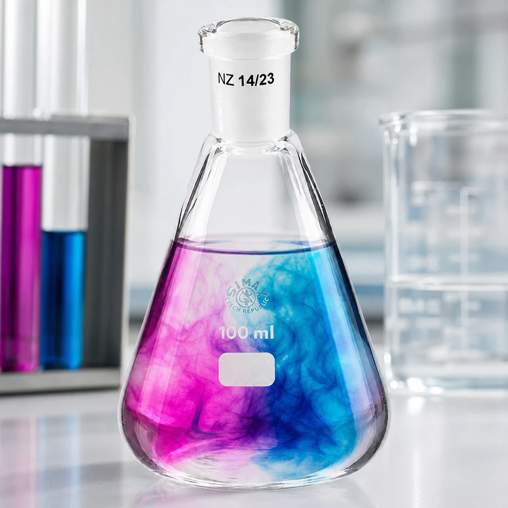 Erlenmeyer-kolbe 100 ml med standard slebet led (14/23) Erlenmeyer-kolbe 100 ml med standard slebet led (14/23)