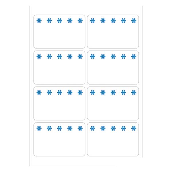 Frysetiketter hvid (56 klistermærker) 26x40mm | 7 ark = 56 papirklistermærker. Frysetiketter hvid (56 klistermærker) 26x40mm | 7 ark = 56 papirklistermærker.