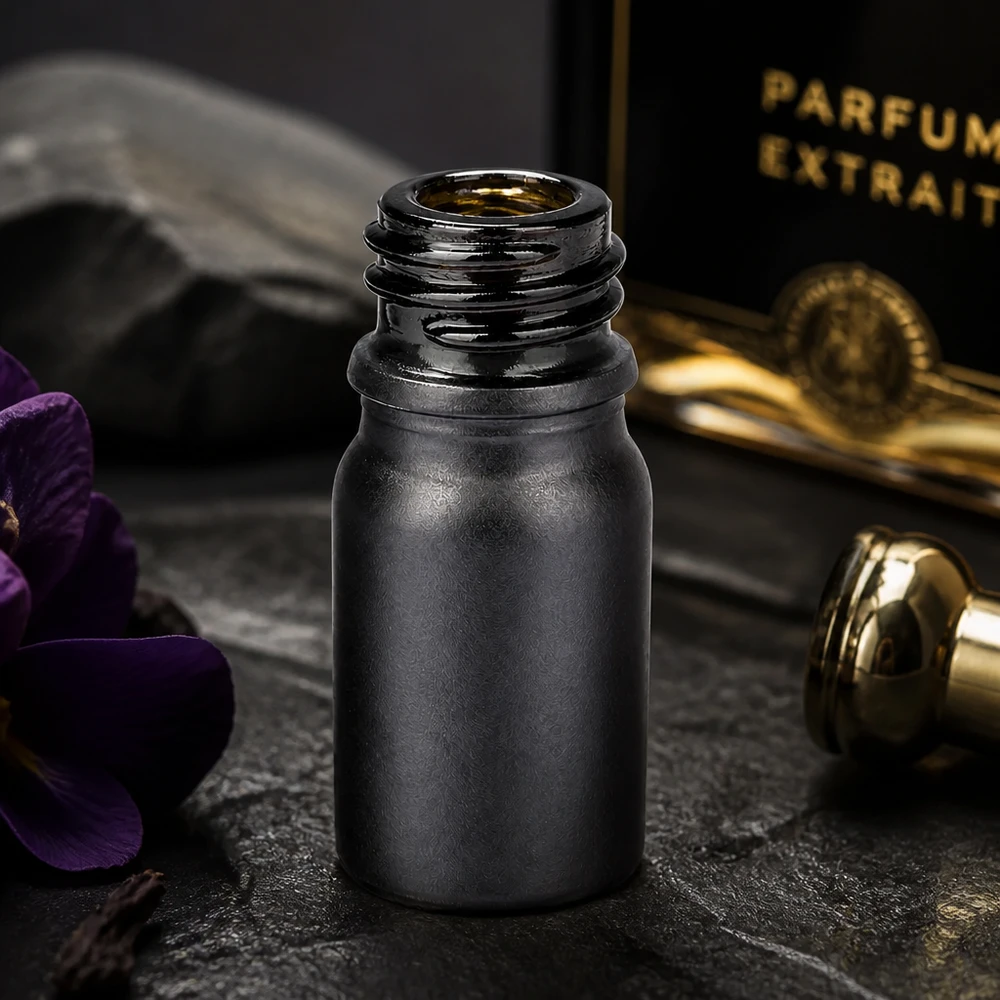 5 ml Apoteksflaske BlackLine UT18/5 UNiTWIST Lille 5 ml apoteksflaske BlackLine UT18/5 UNiTWIST med elegant mat finish til æteriske olier