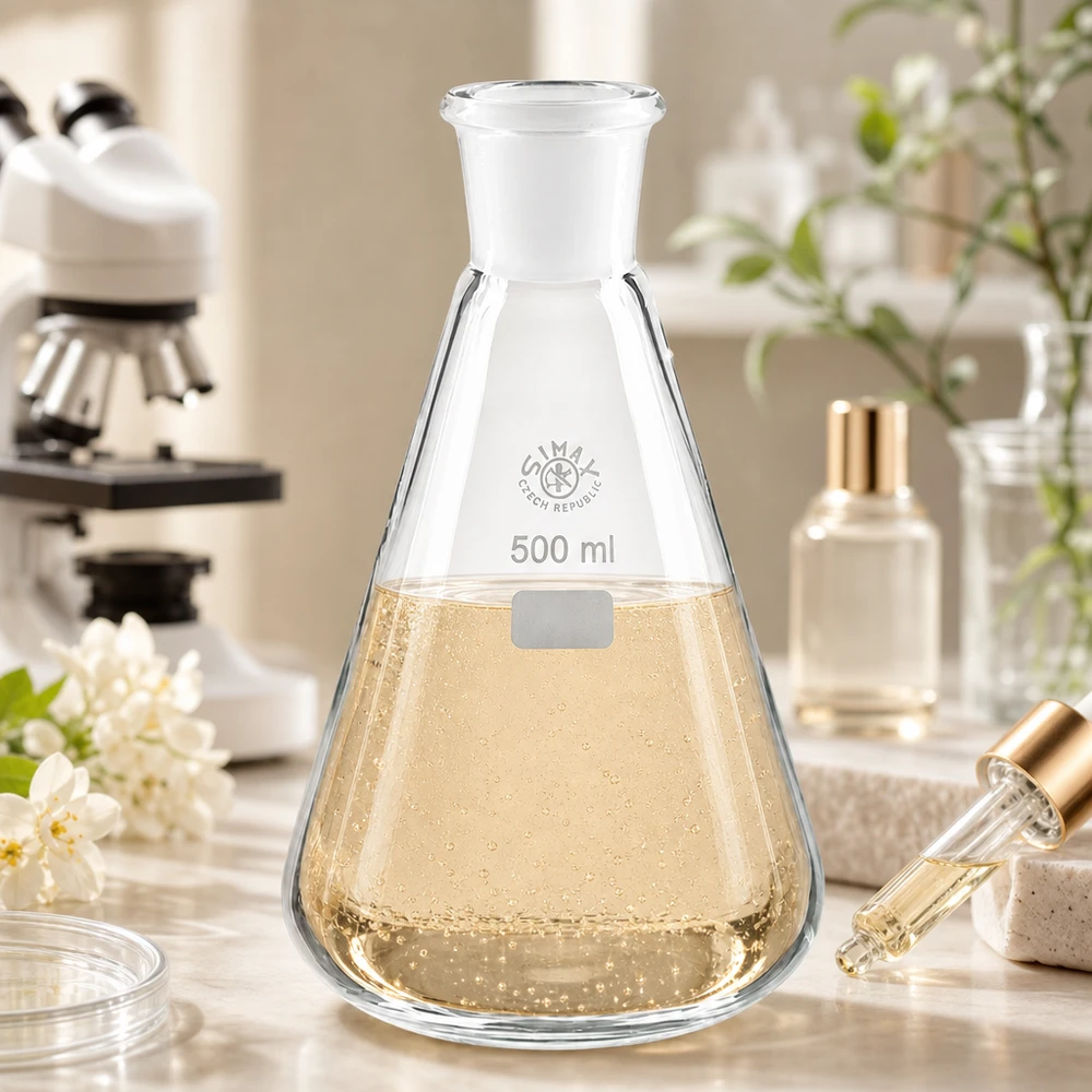 Erlenmeyer-kolbe 500 ml med standard slebet led (29/32) Transparent Erlenmeyer-kolbe 500 ml med bred mave og smal hals NS 29/32