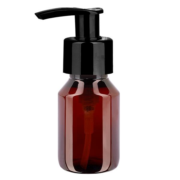 PET-flaske 50 ml med dispenserpumpe sort PET-flaske 50 ml med dispenserpumpe sort